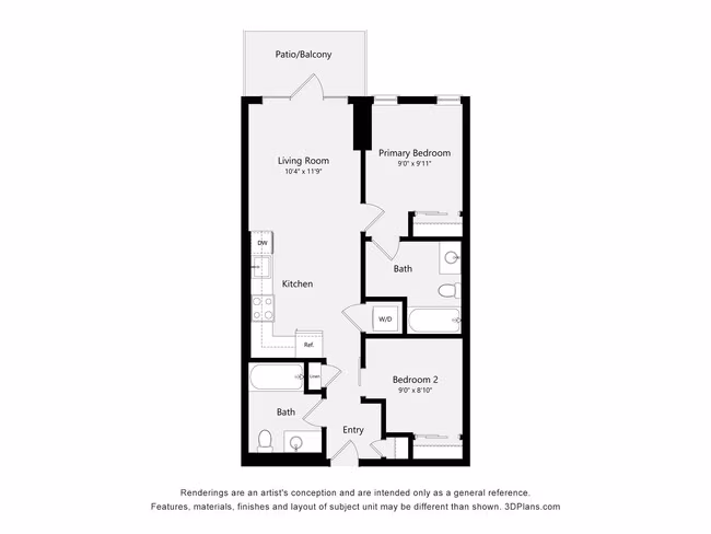 Urban Two Bed Two Bath 2 ARCH 403 floor plan